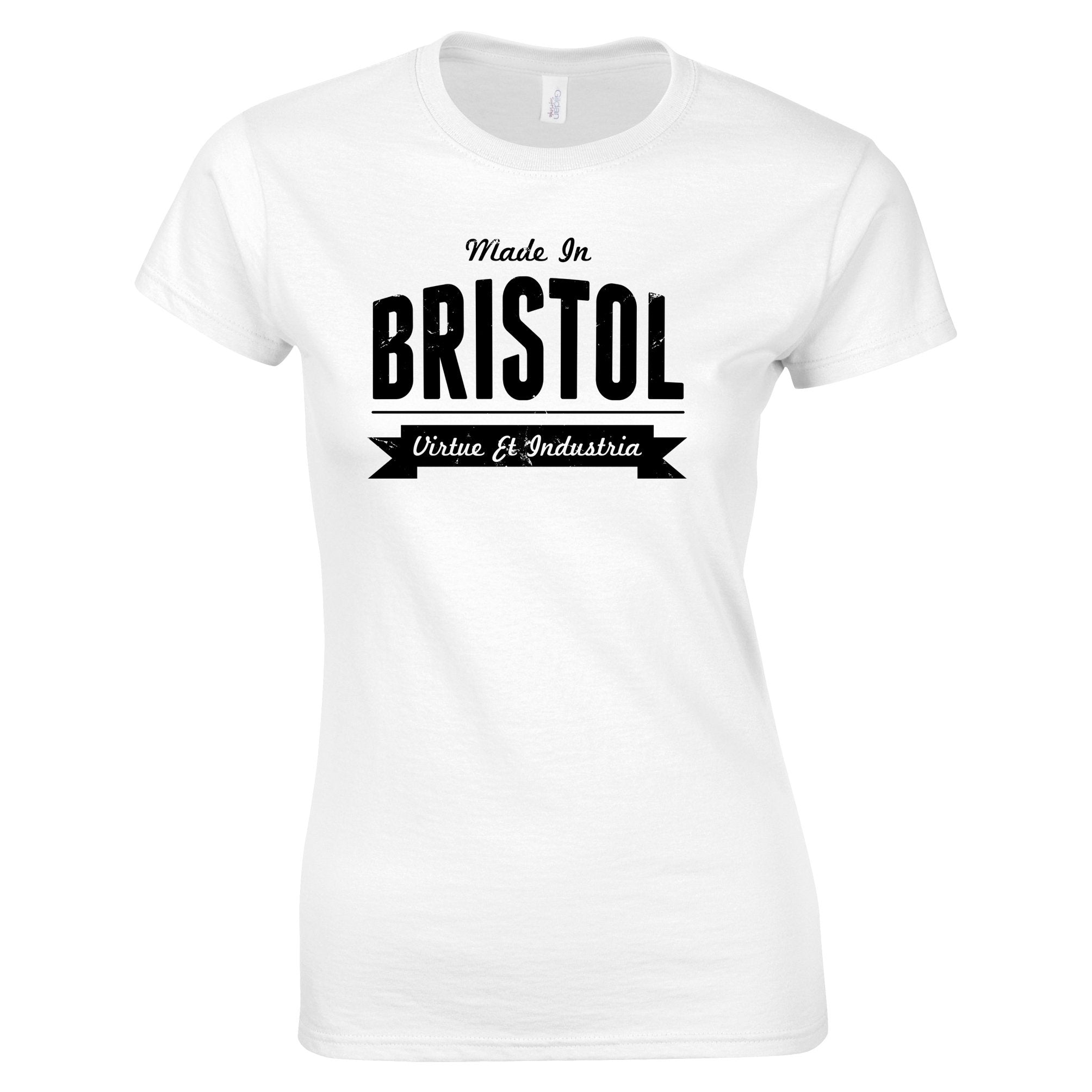 Hometown Pride Womens T Shirt Made in Bristol Banner