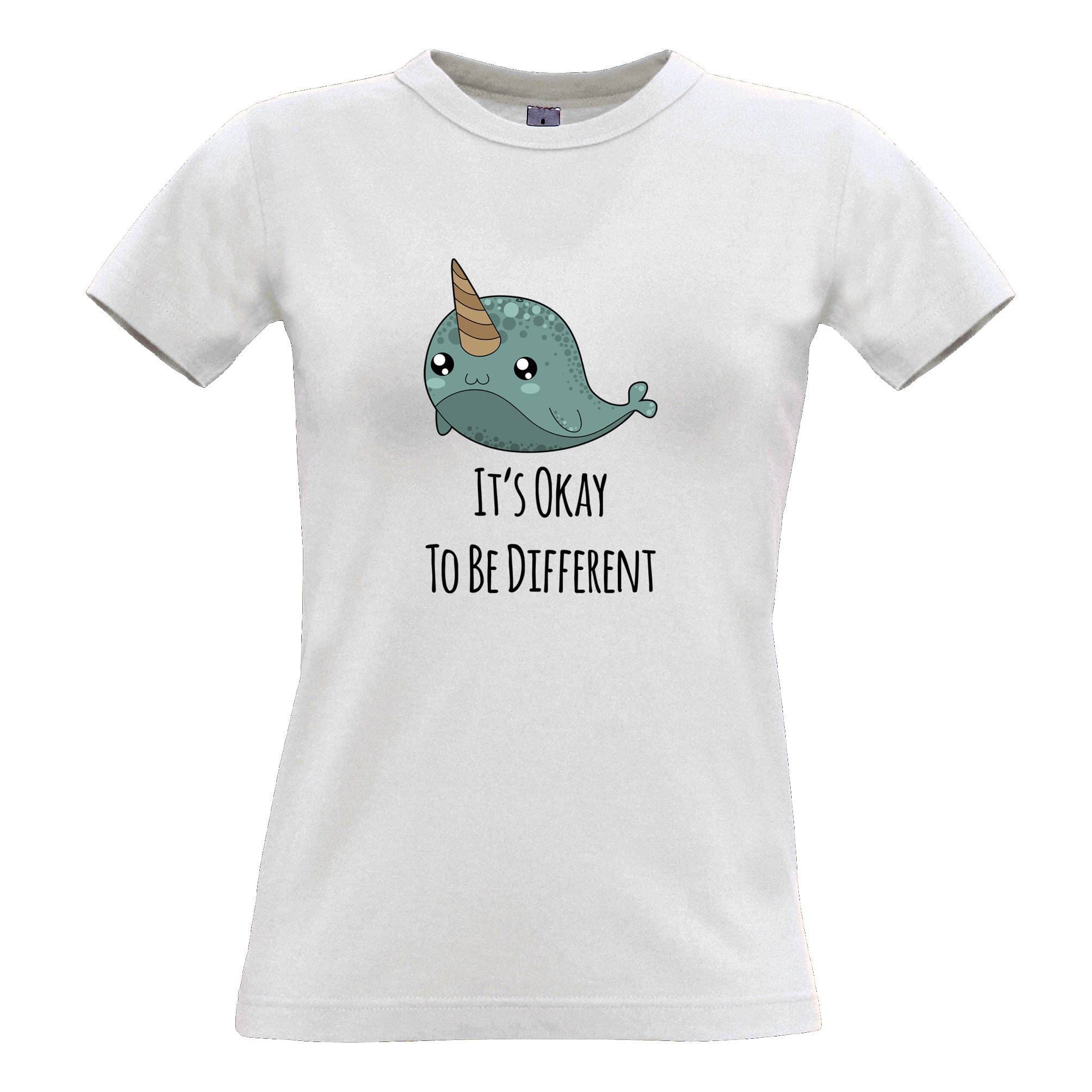 It's Okay Cute Narwhal Womens T Shirt