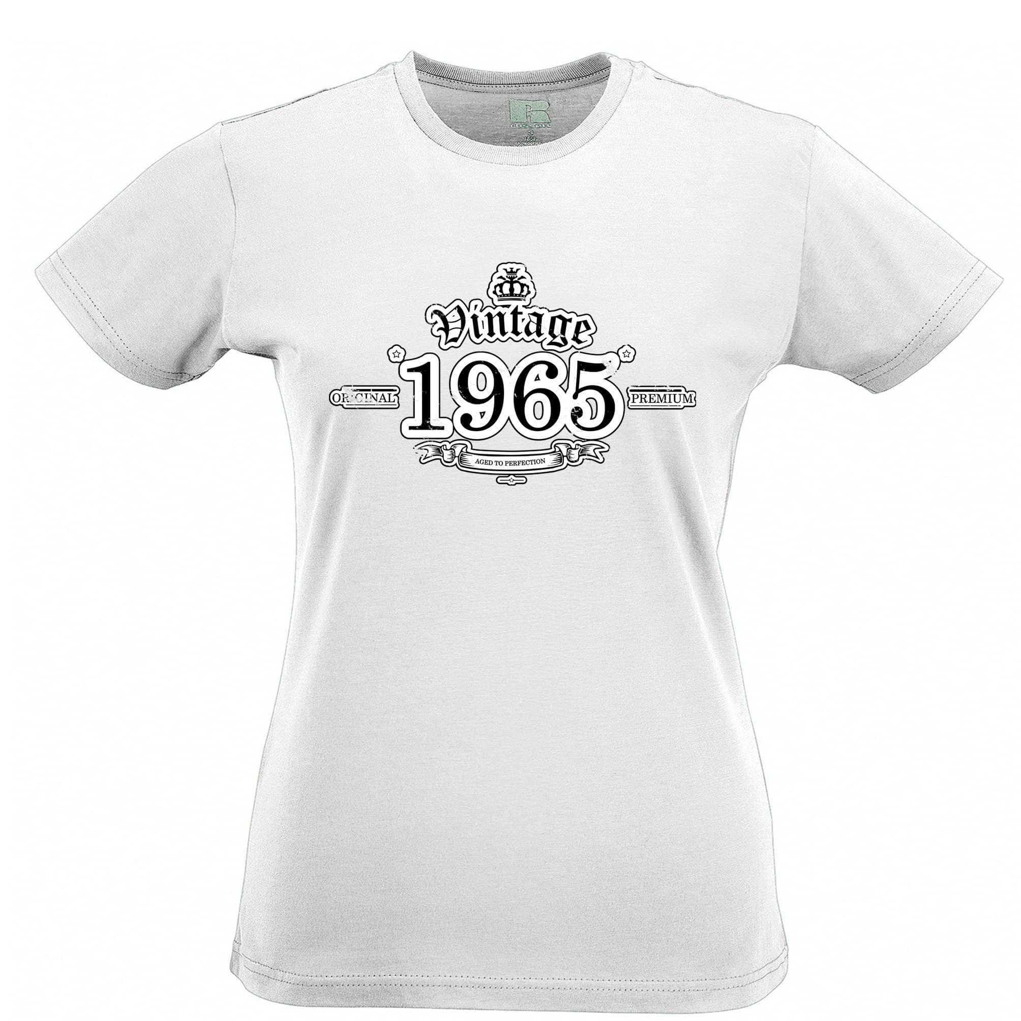 53rd Birthday Womens T Shirt Vintage 1965 Aged To Perfection