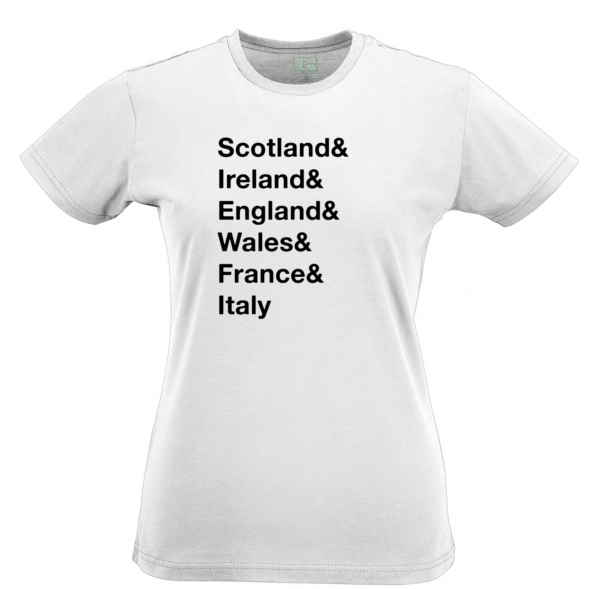 The Six Nations Womens T Shirt Scotland, Ireland, England