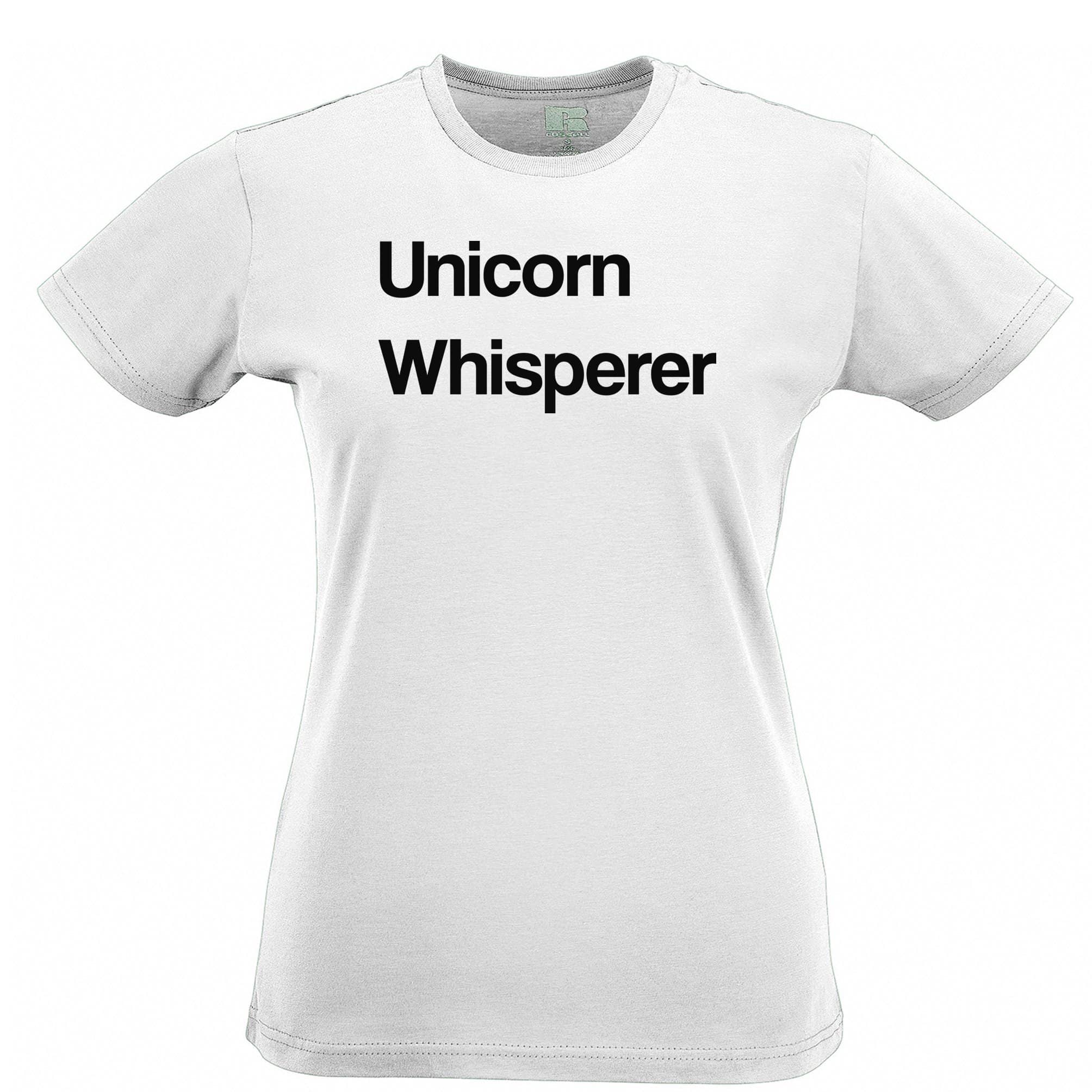 Novelty Mythical Womens T Shirt Unicorn Whisperer