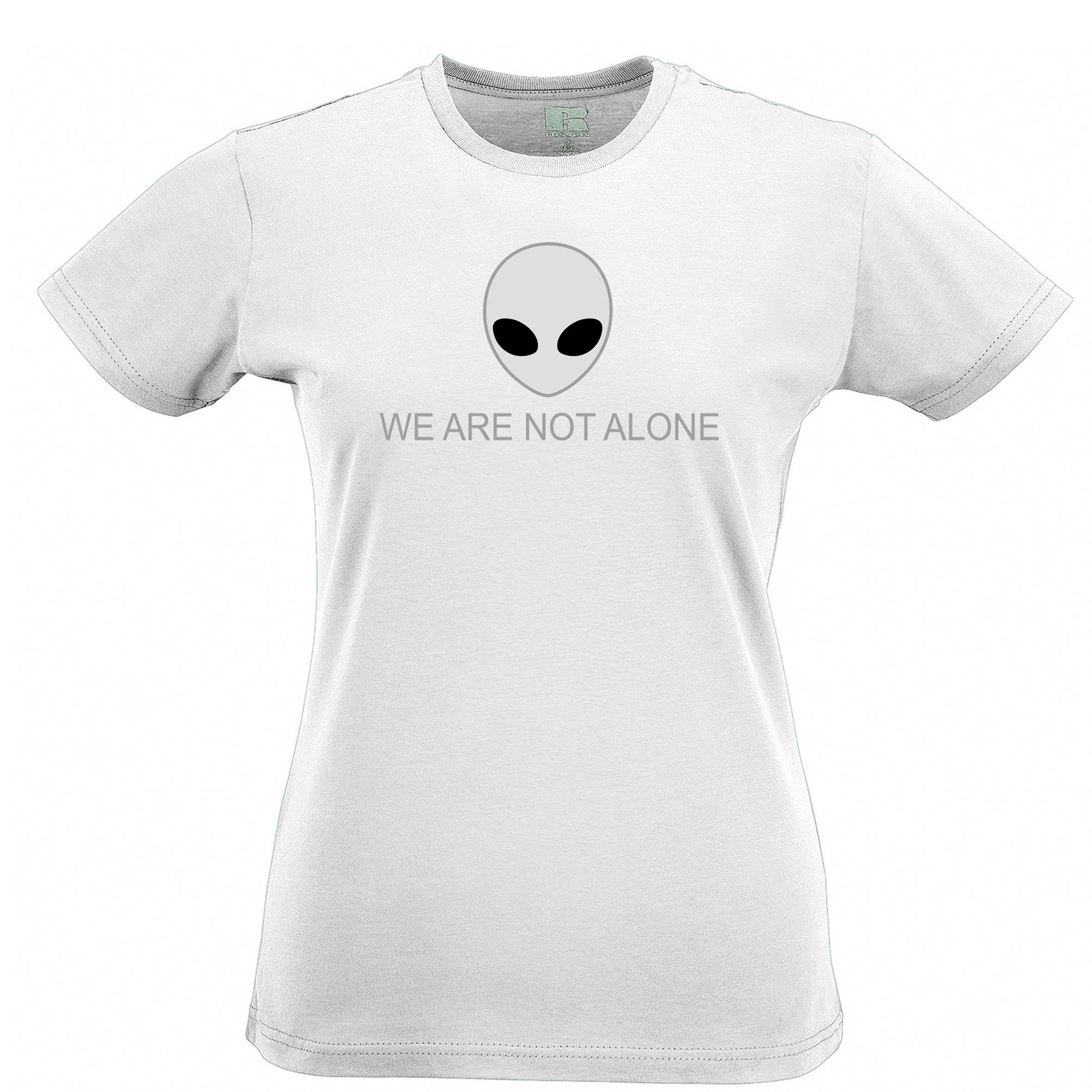 We Are Not Alone Alien Head Womens T Shirt