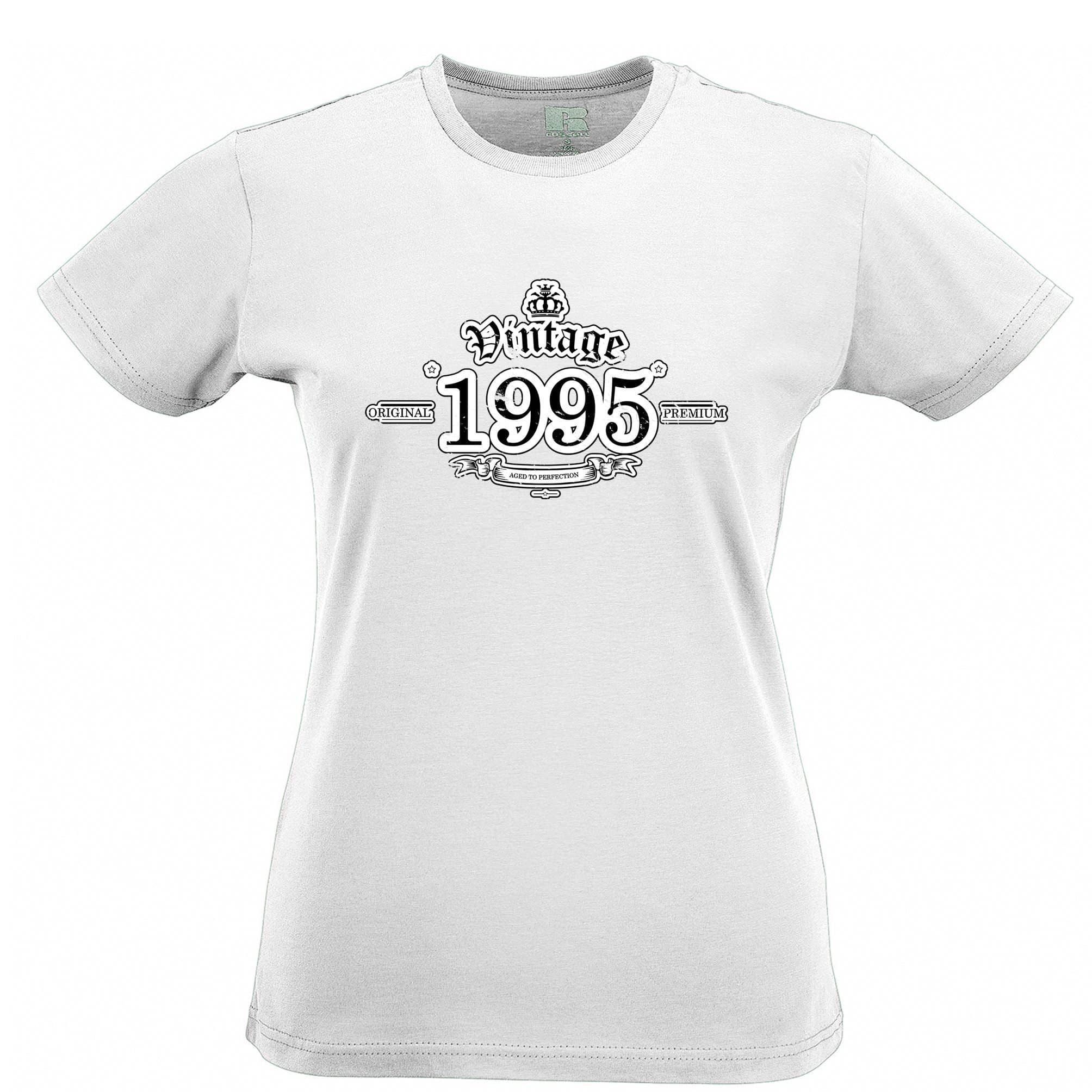 23rd Birthday Womens T Shirt Vintage 1995 Aged To Perfection