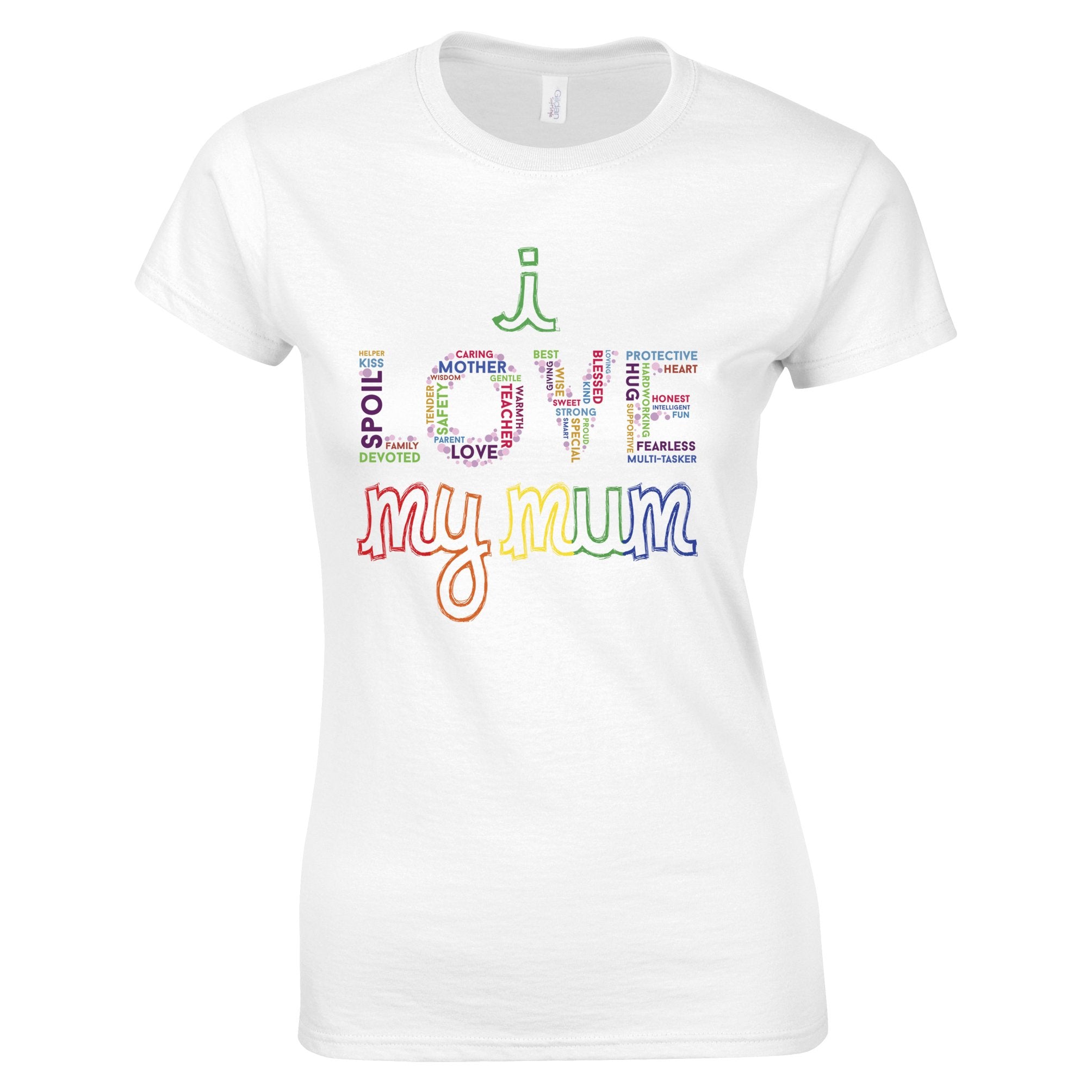 Mother's Day Womens T Shirt I Love My Mum Mom Slogan