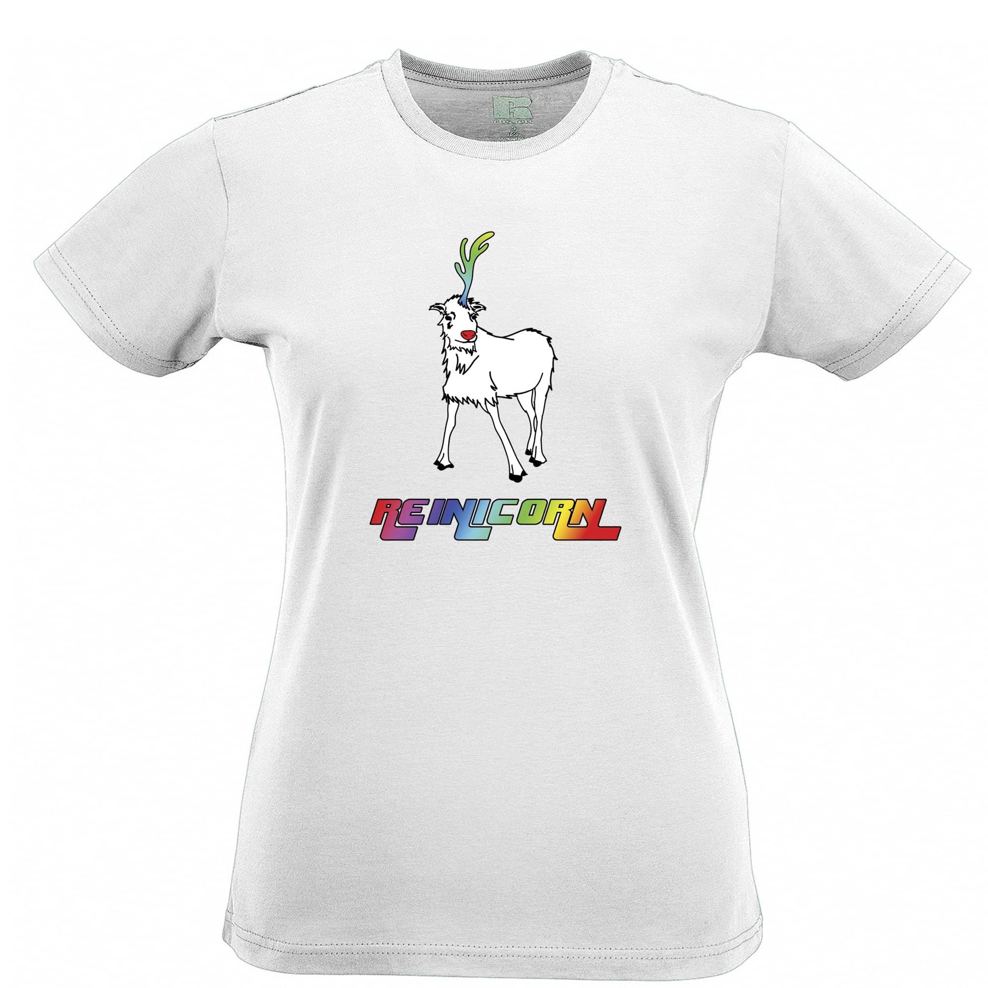 Christmas Womens T Shirt Reinicorn Reindeer Unicorn