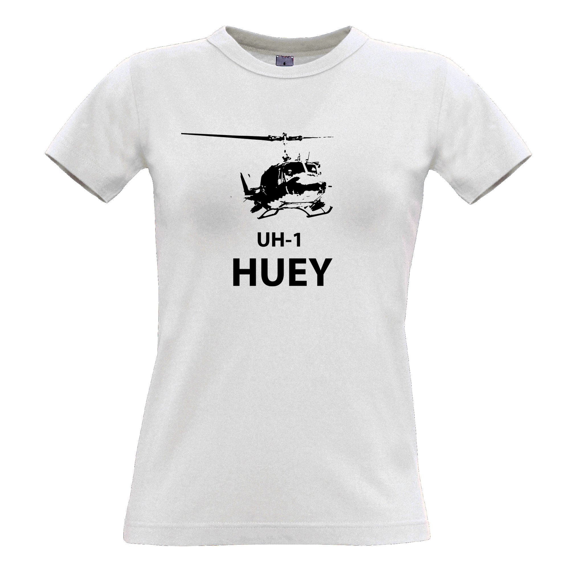 Military Womens T Shirt UH-1 Huey Helicopter