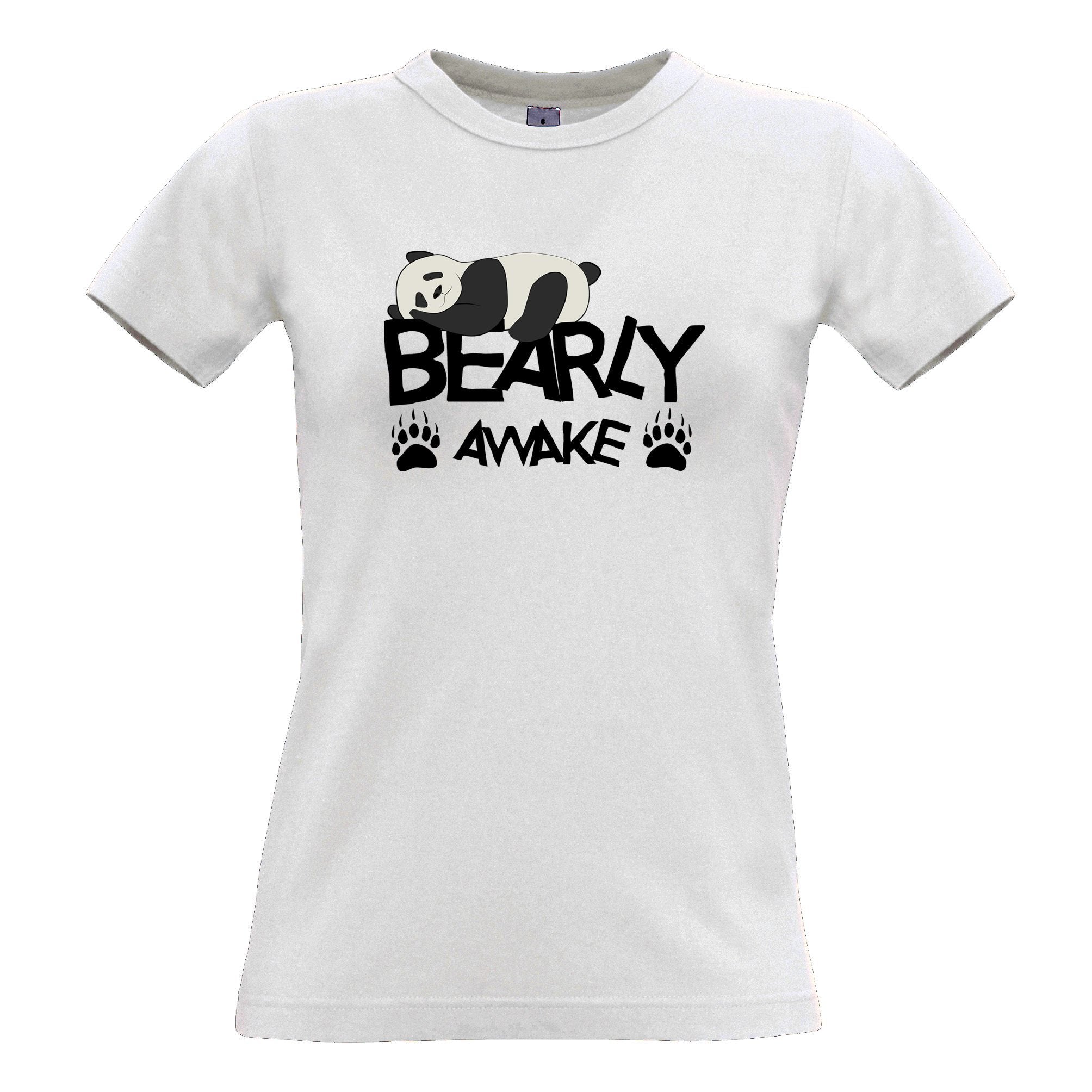 Bearly Awake Panda Womens T Shirt