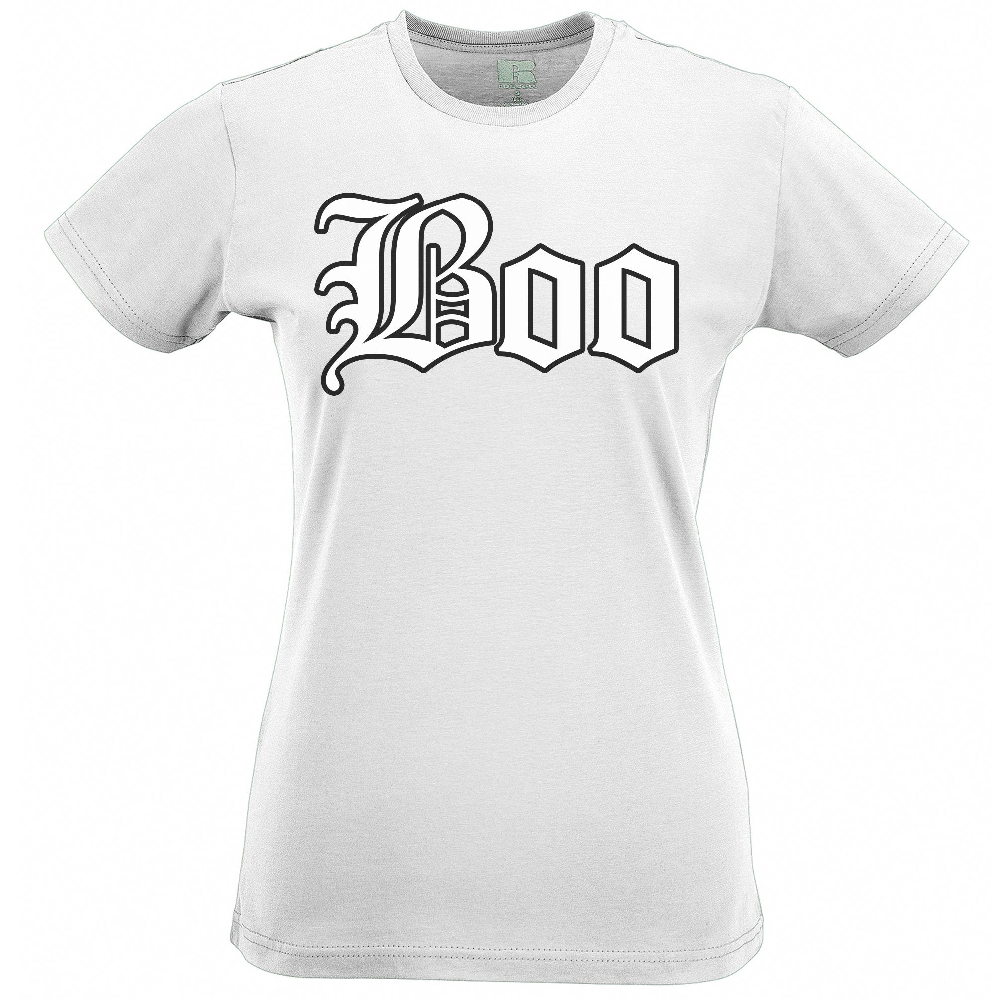 Halloween Womens T Shirt Stylised Boo Text