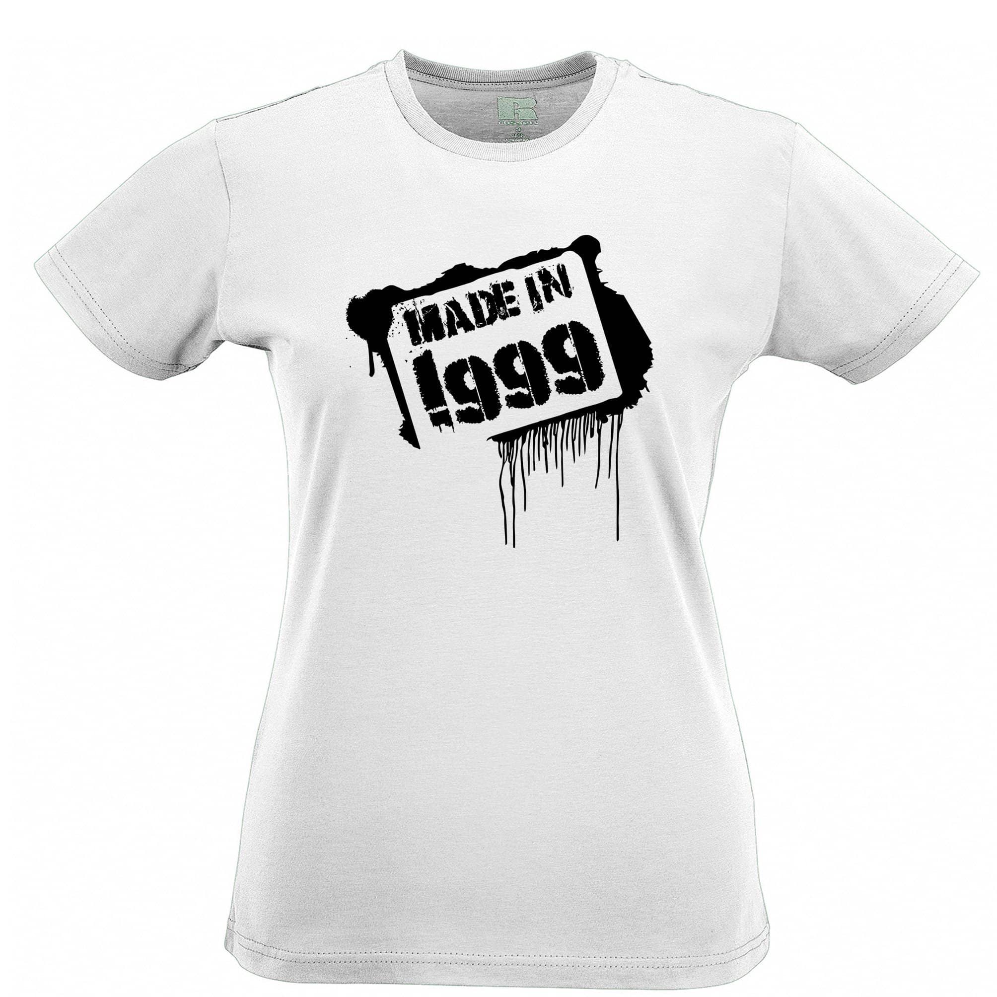 Birthday Womens T Shirt Made in 1999 Graffiti