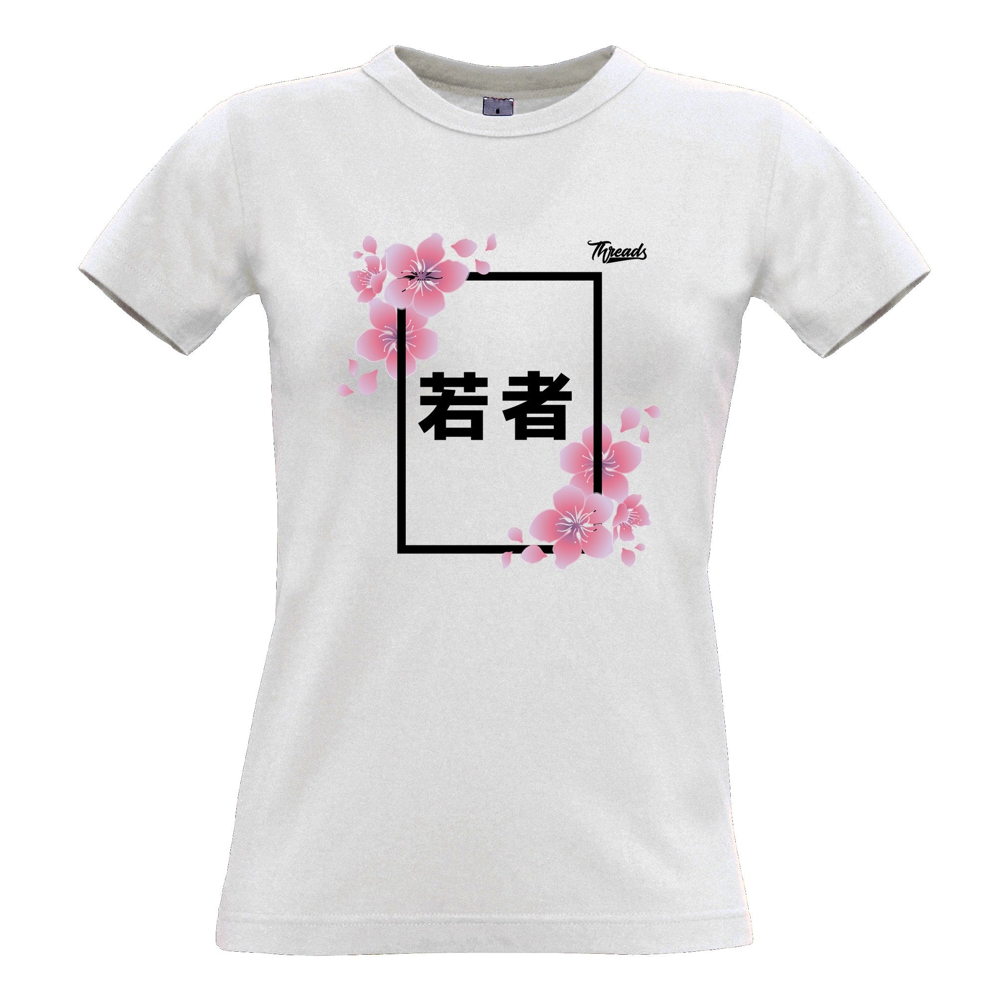 Designer Womens T Shirt Threads Oriental Floral Logo