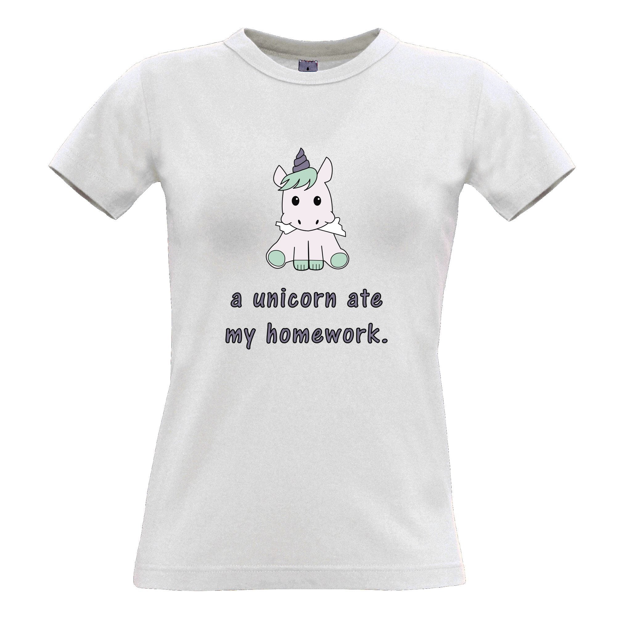 A Unicorn Ate My Homework Womens T Shirt