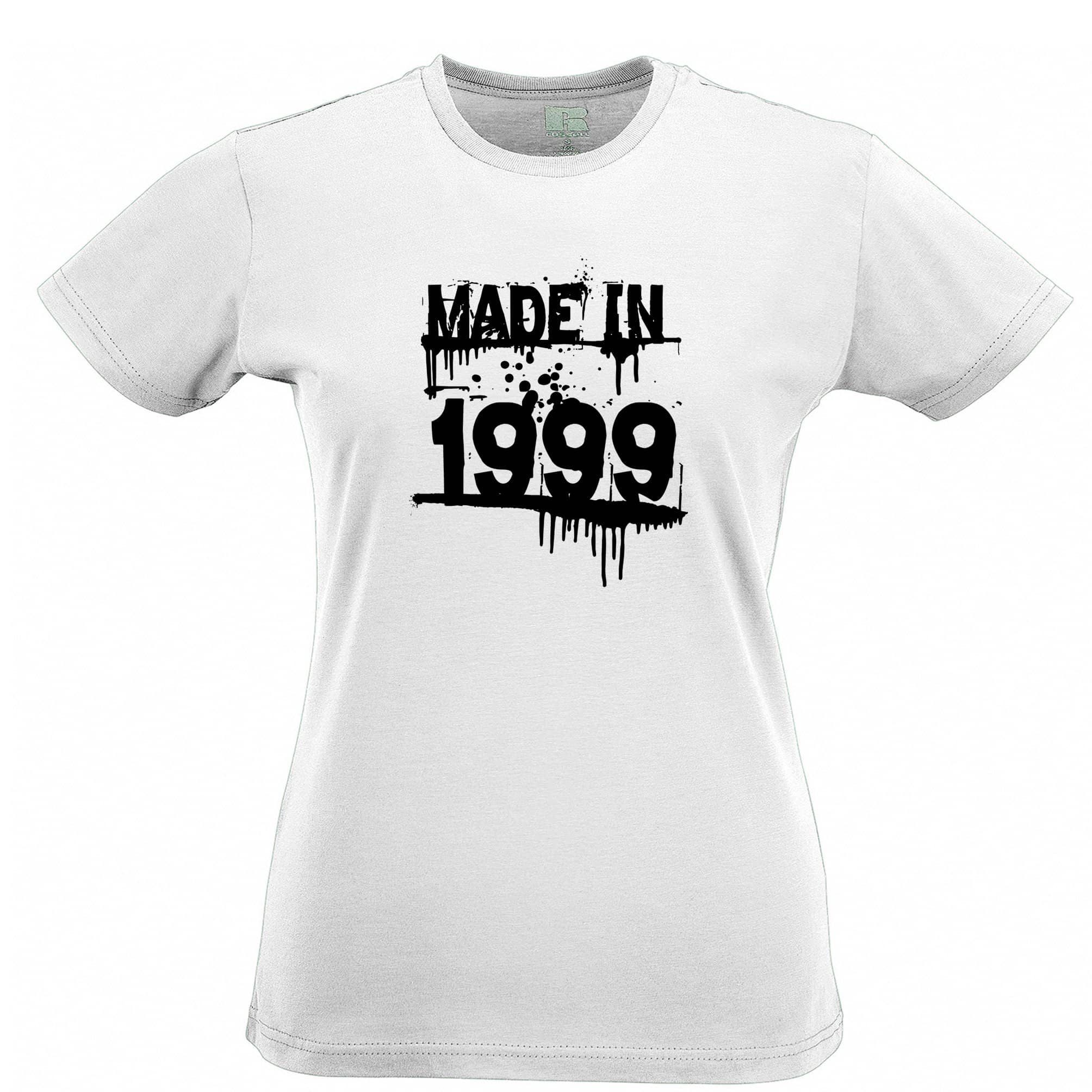 Birthday Womens T Shirt Made in 1999 Graffiti