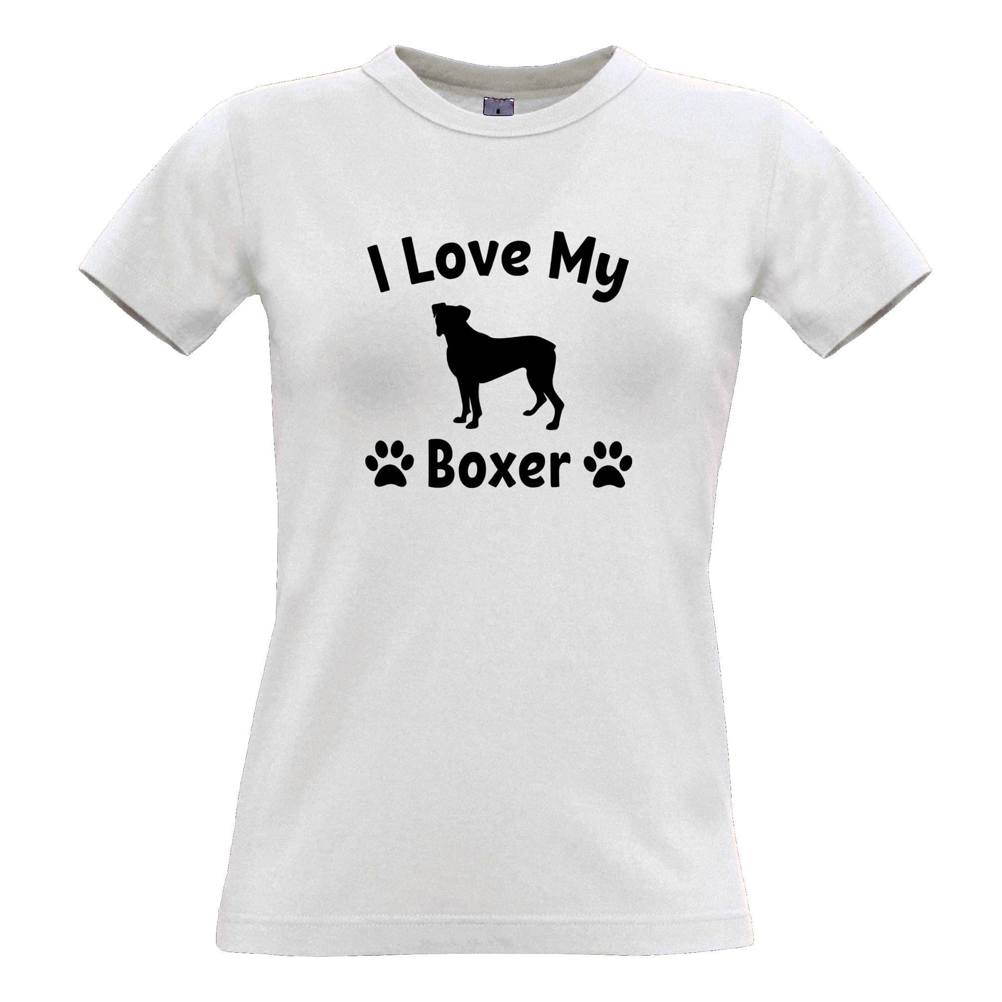 I Love My Boxer Dog Owner Dog Womens T Shirt