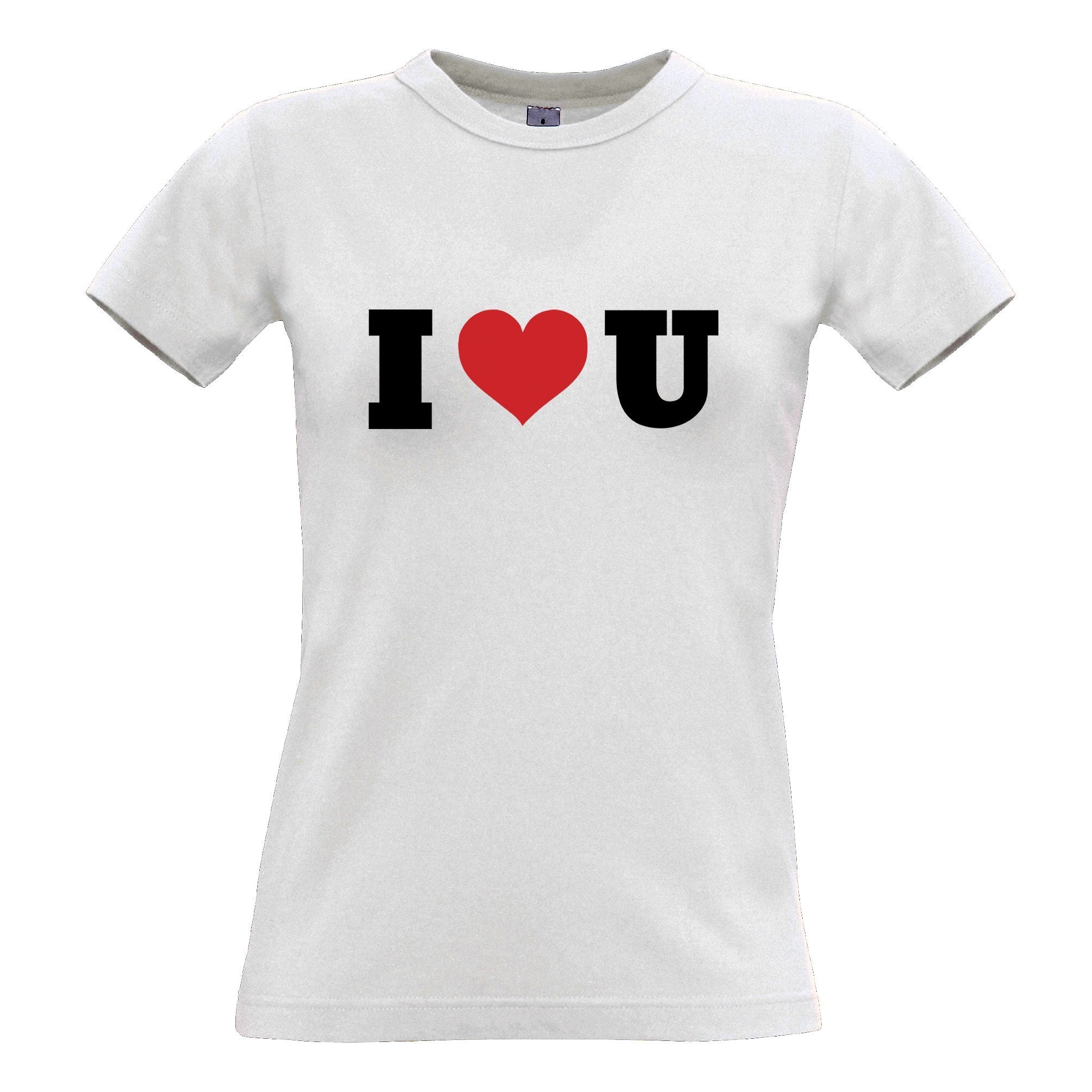 Valentine's Day Womens T Shirt I Heart You U