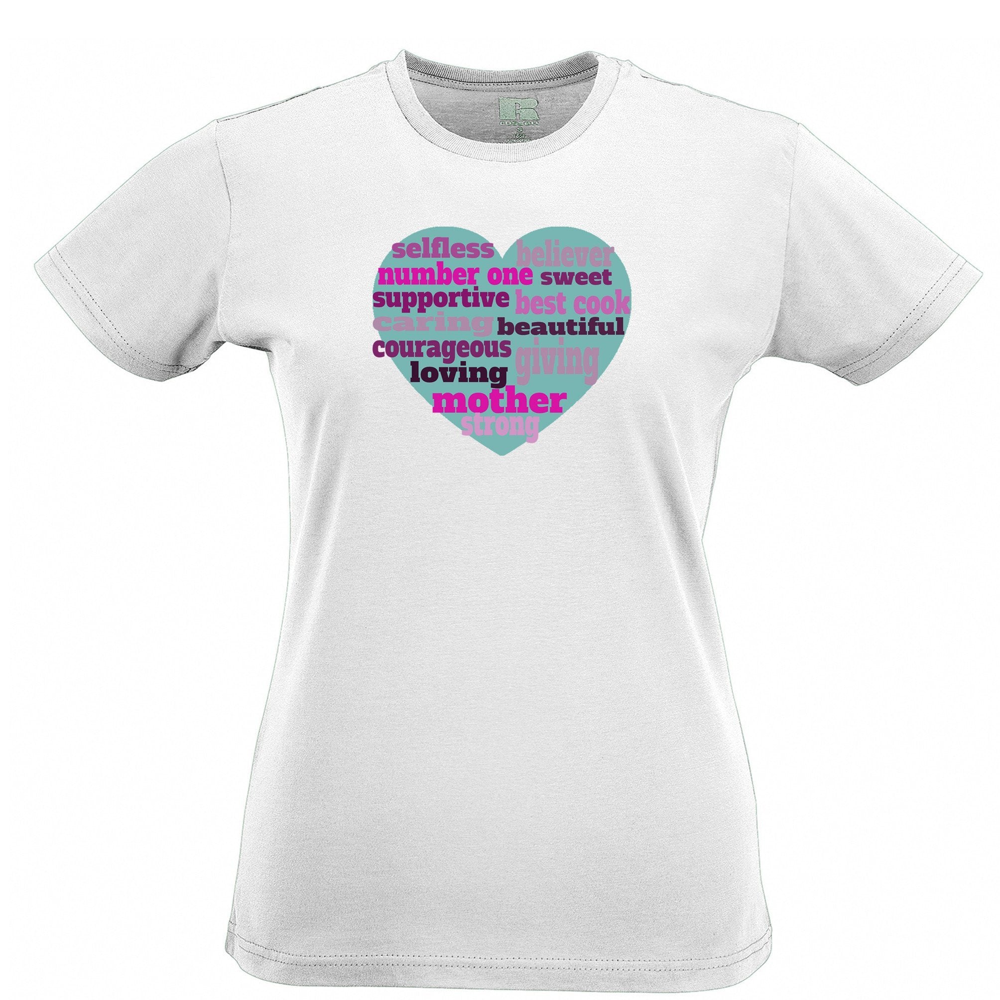 Mother's Day Womens T Shirt Heart Of Mum Mom