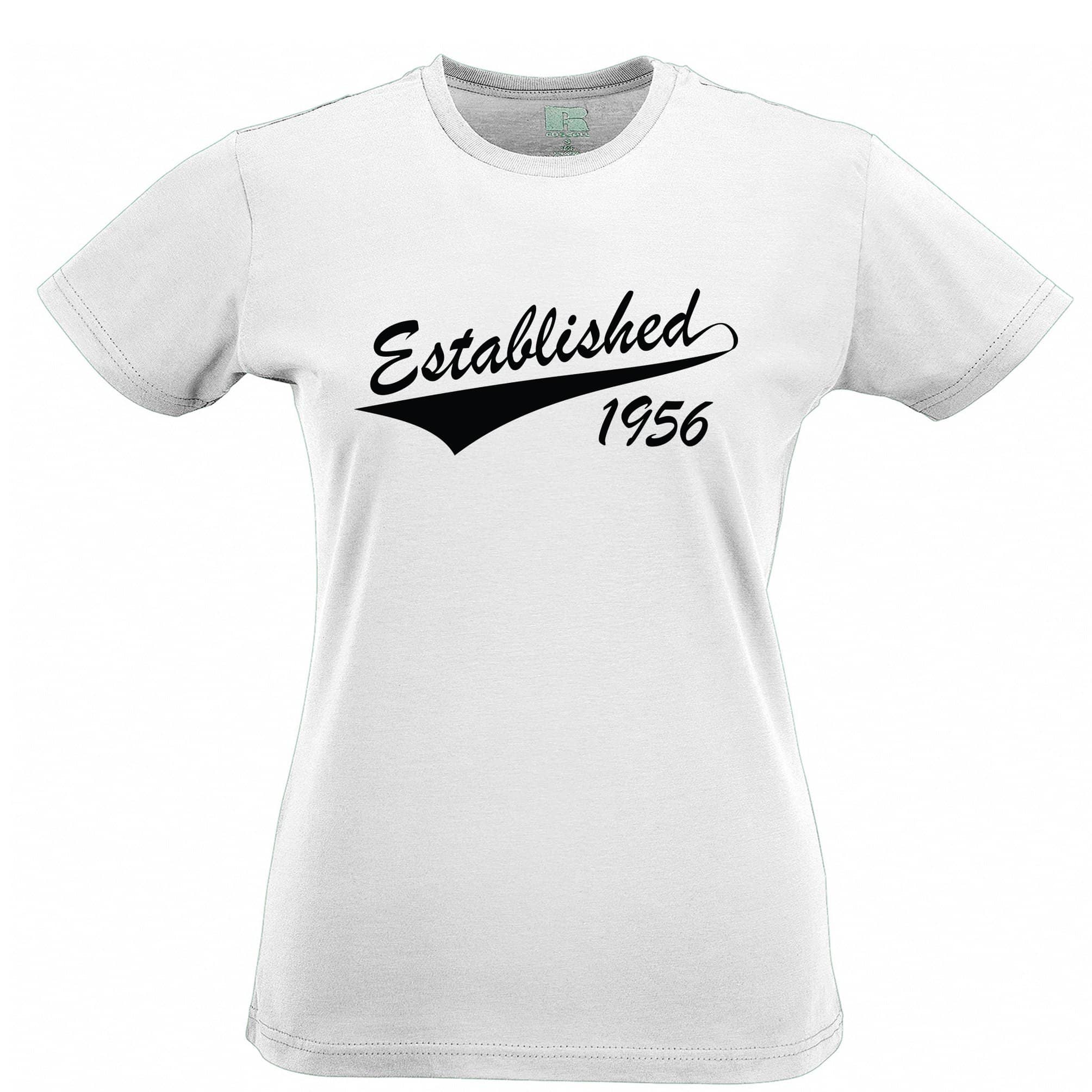 Birthday Womens T Shirt Established 1956