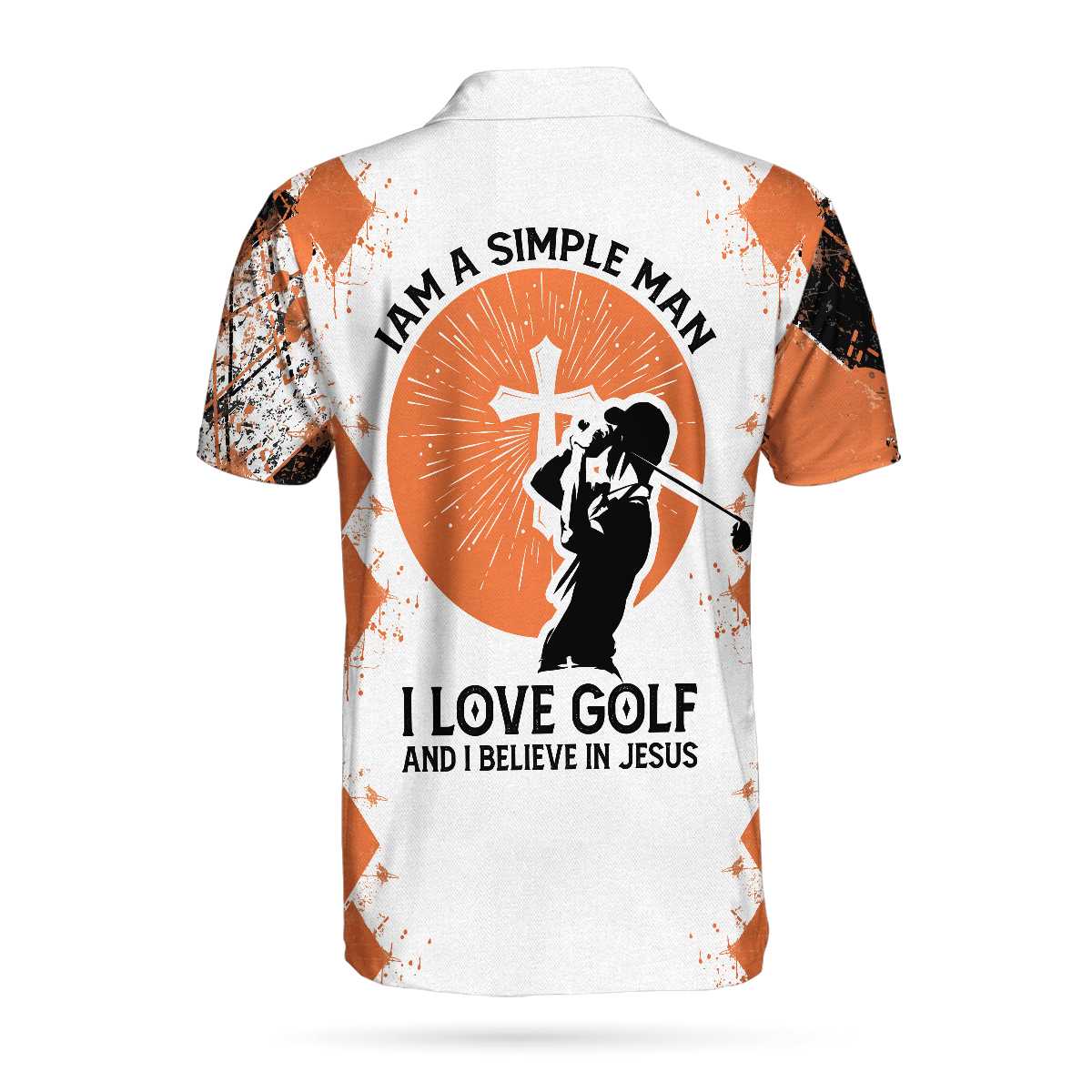 Golf I Am A Simple Man Custom Polo Shirt Argyle Pattern Golf Shirt For Male Personalized Golf Gift