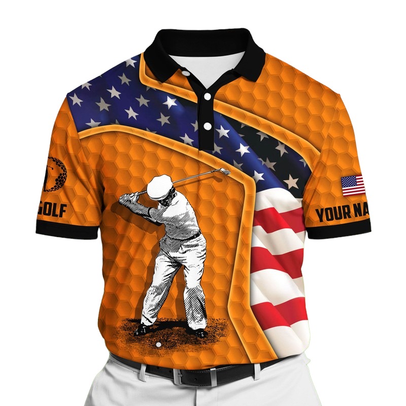 Golf Polo Shirt Premium American Cool Old Man Golf Polo Shirts Multicolor Personalized Golf Shirt Patriotic Golf Shirt For Men