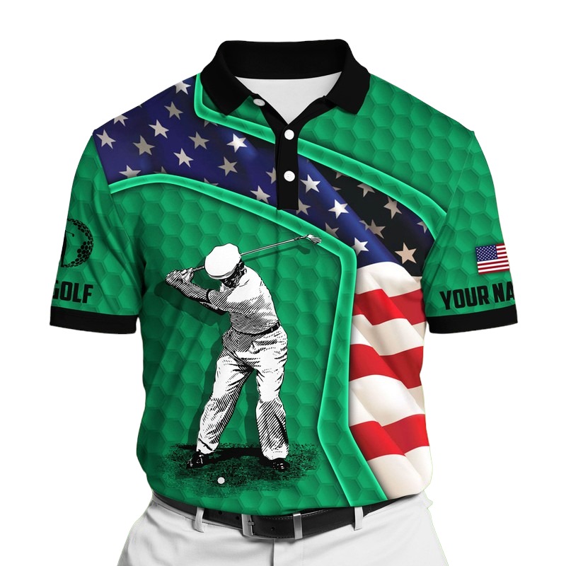 Golf Polo Shirt Premium American Cool Old Man Golf Polo Shirts Multicolor Personalized Golf Shirt Patriotic Golf Shirt For Men