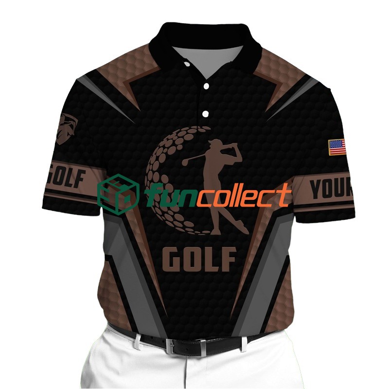 Golf Polo Shirt Premium Art Golf 3D Polo For Lovers Multicolor Personalized Golf Shirt Patriotic Golf Shirt For Men