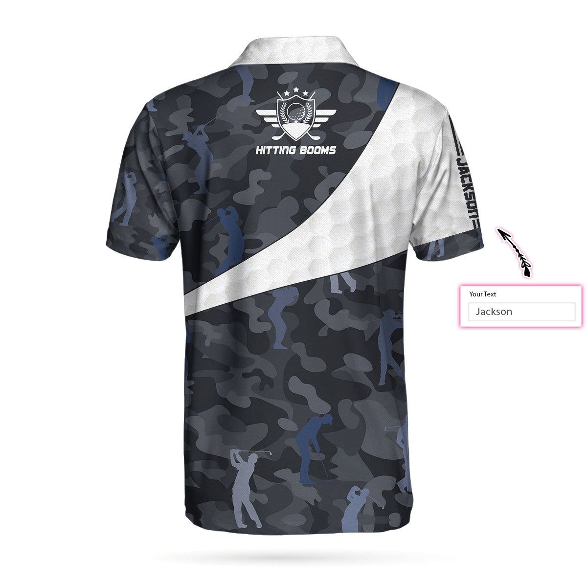 Hitting Booms Camo Pattern Custom Polo Shirt Personalized Golf Pattern Polo Shirt Best Golf Shirt For Men