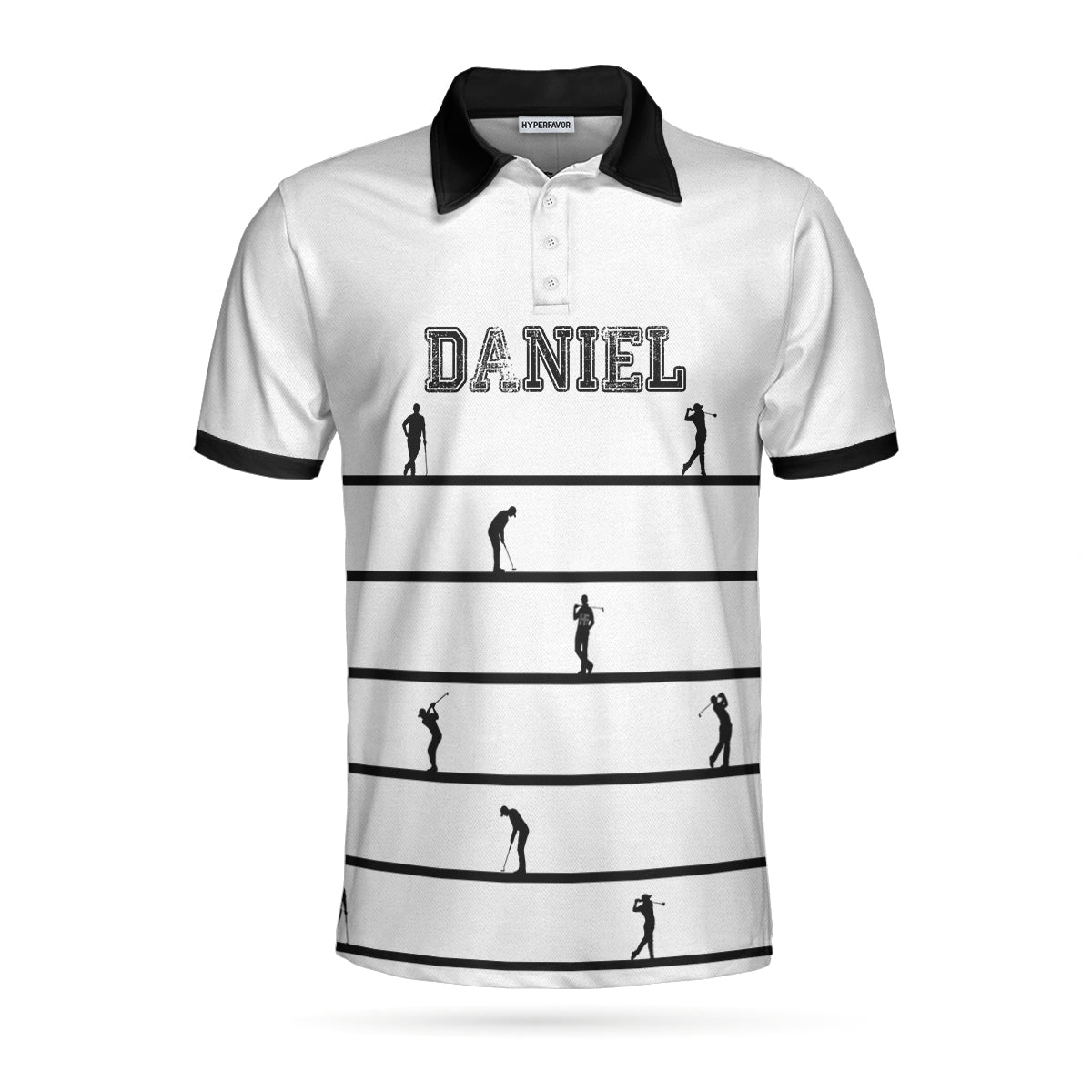 Meet Me At The 19th Hole Custom Polo Shirt Personalized Black And White Golf Shirt For Men