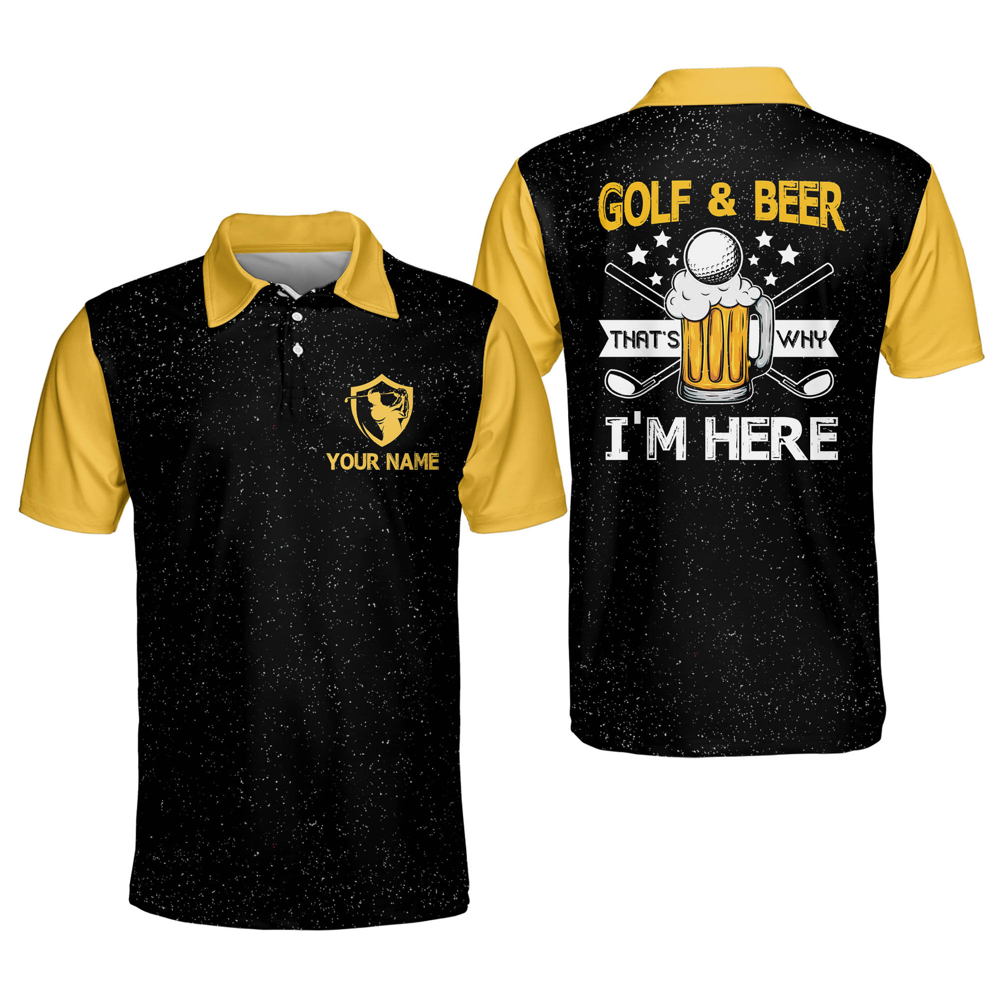 Personalized Crazy and Wild Golf Polo Shirt for Men Golf And Beer Funny Polo Shirt Short Sleeve Mens Golf Polo Lightweight GOLF