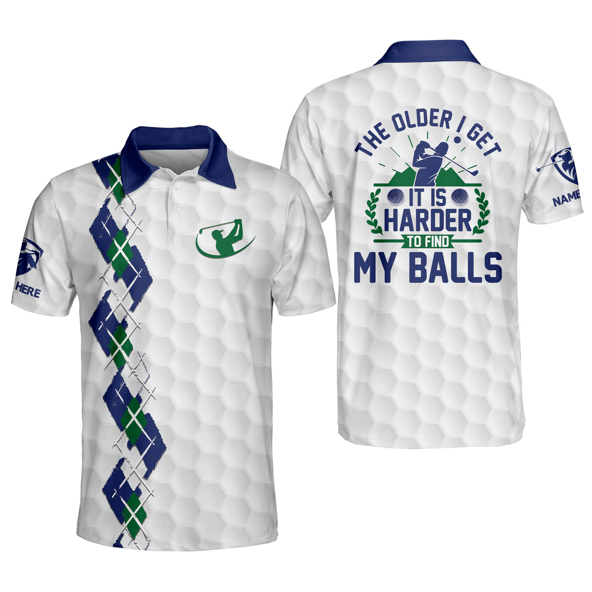 Personalized Funny Golf Shirts for Men The Older I Get Harder To Find My Balls Mens Golf Shirts Short Sleeve Polo Dry Fit GOLF