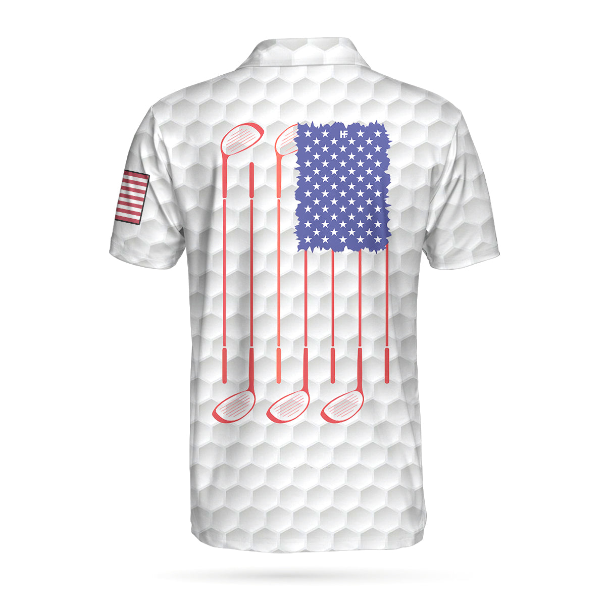 Personalized Golf 4th Of July Custom Polo Shirt Personalized White American Flag Golf Shirt For Men