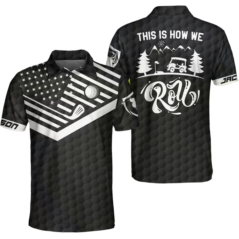 This Is How We Roll Custom Polo Shirt Personalized Black American Flag Polo Shirt Camping Shirt For Men