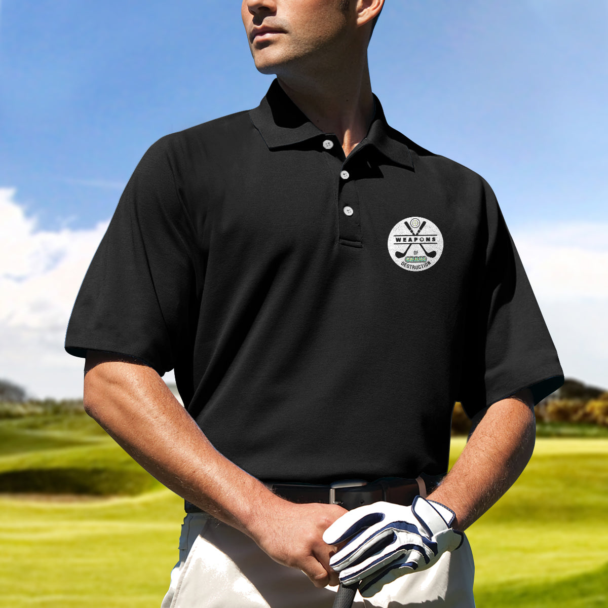 Weapons Of Grass Destruction Short Sleeve Custom Polo Shirt Personalized Black Polo Shirt Best Golf Shirt For Men