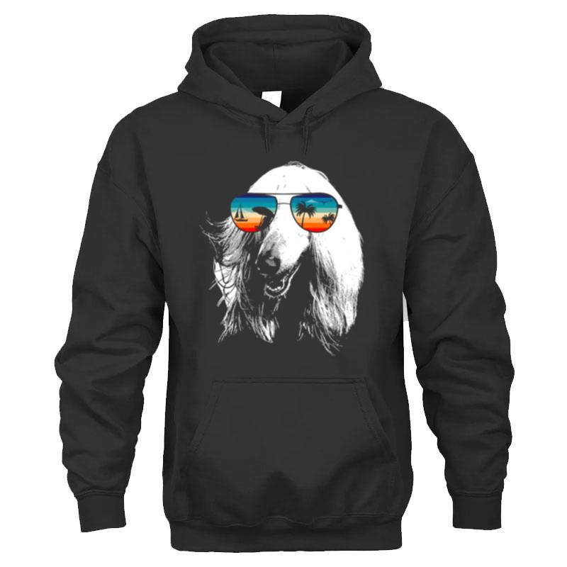 Afghan Hound With Glasses Sunglasses Retro Style T-Shirt Unisex