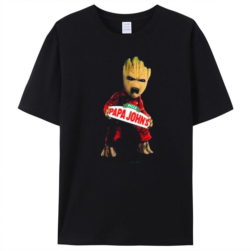 Baby Groot Piza Papa John's T-Shirt Unisex