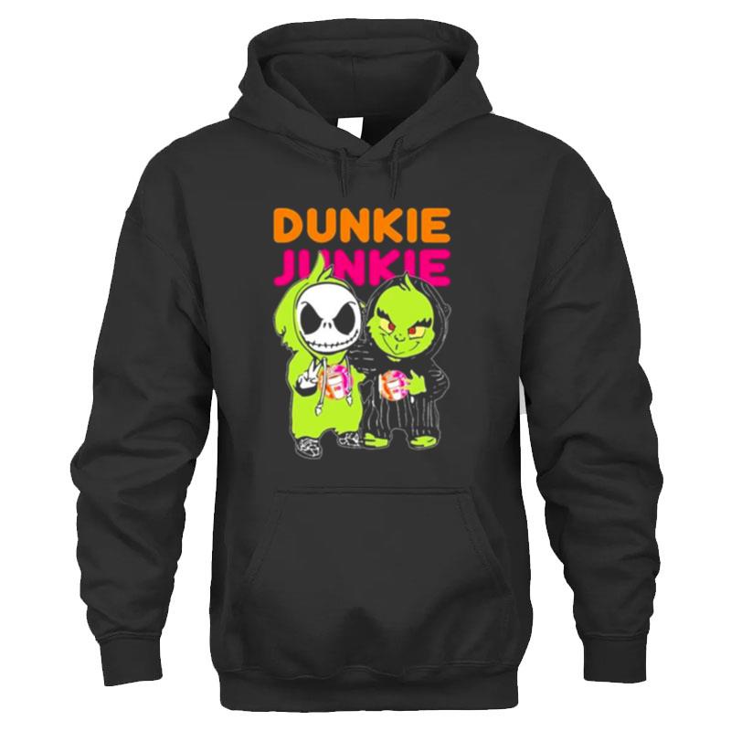 Baby Jack Skellington And Baby Grinch Friend Dunkie Junkie T-Shirt Unisex