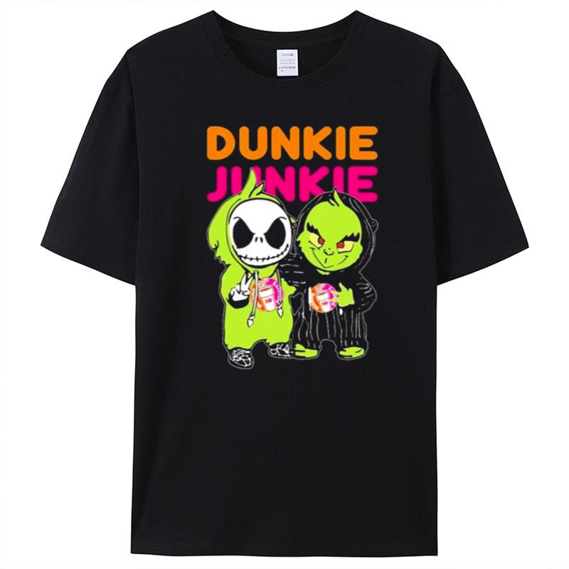 Baby Jack Skellington And Baby Grinch Friend Dunkie Junkie T-Shirt Unisex