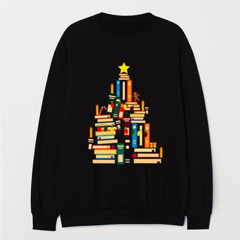 Book Tree Christmas Light T-Shirt Unisex