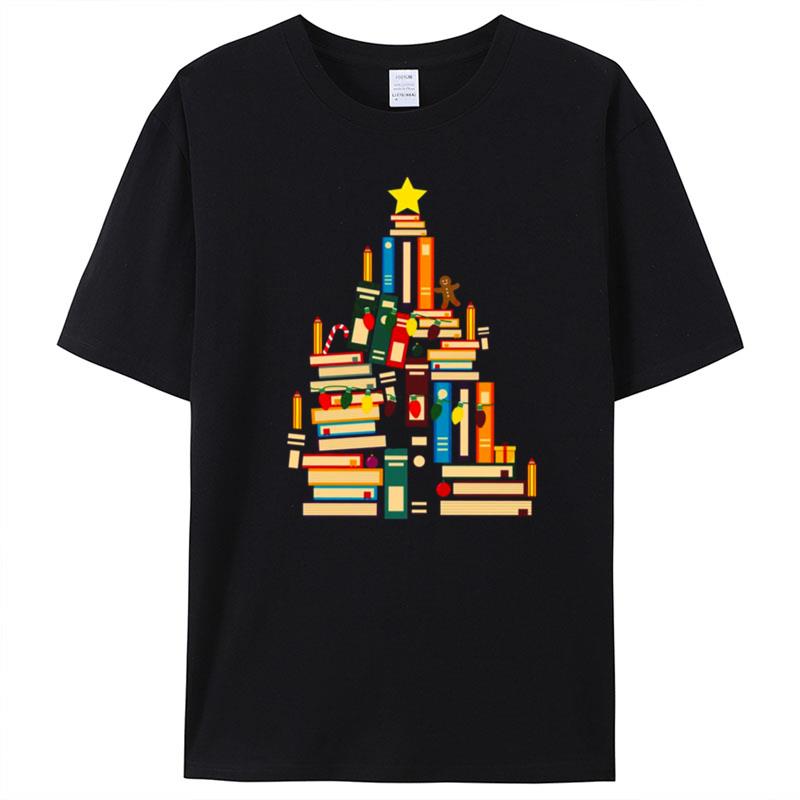 Book Tree Christmas Light T-Shirt Unisex