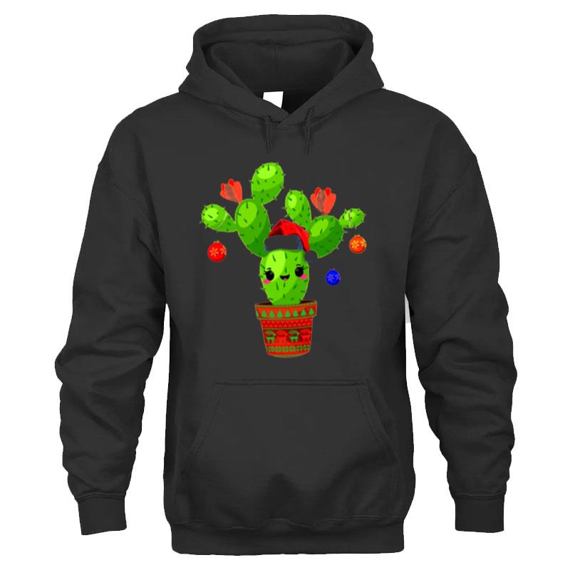 Cactus Christmas Tree Santa Xmas Succulent Plant Lovers T-Shirt Unisex