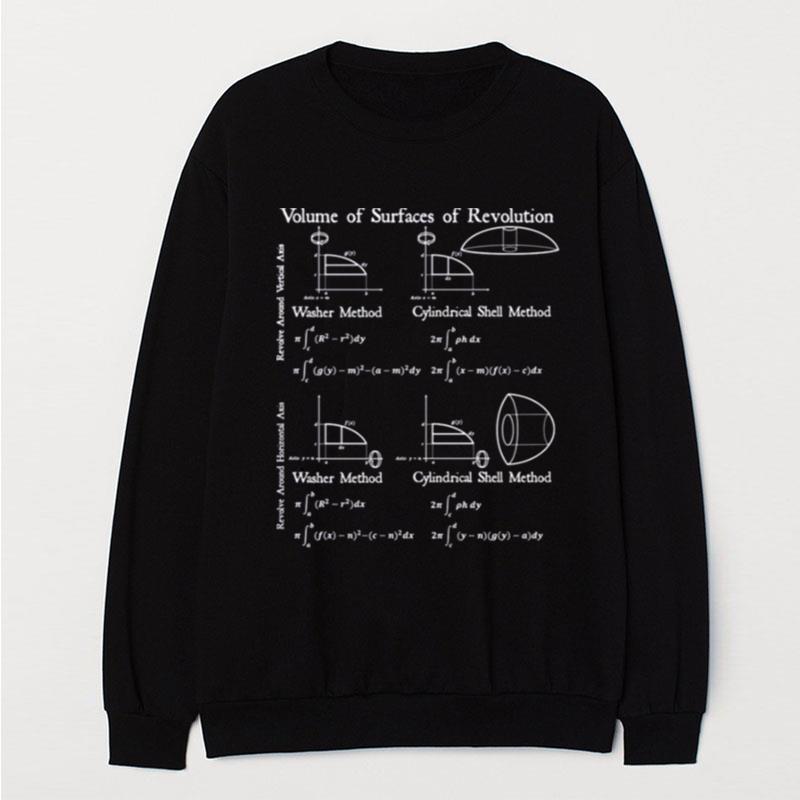 Calculus Volume Of Surfaces Of Revolution Vintage Math Physic T-Shirt Unisex