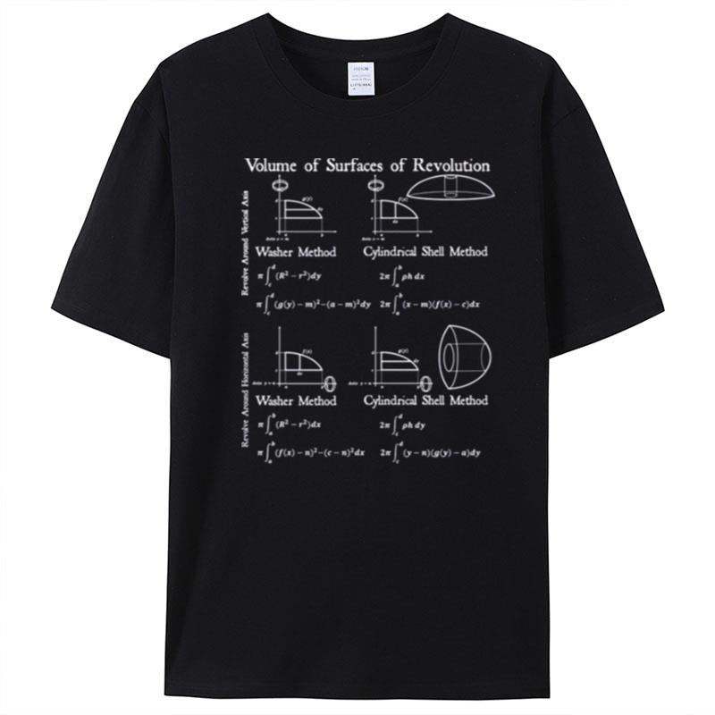 Calculus Volume Of Surfaces Of Revolution Vintage Math Physic T-Shirt Unisex