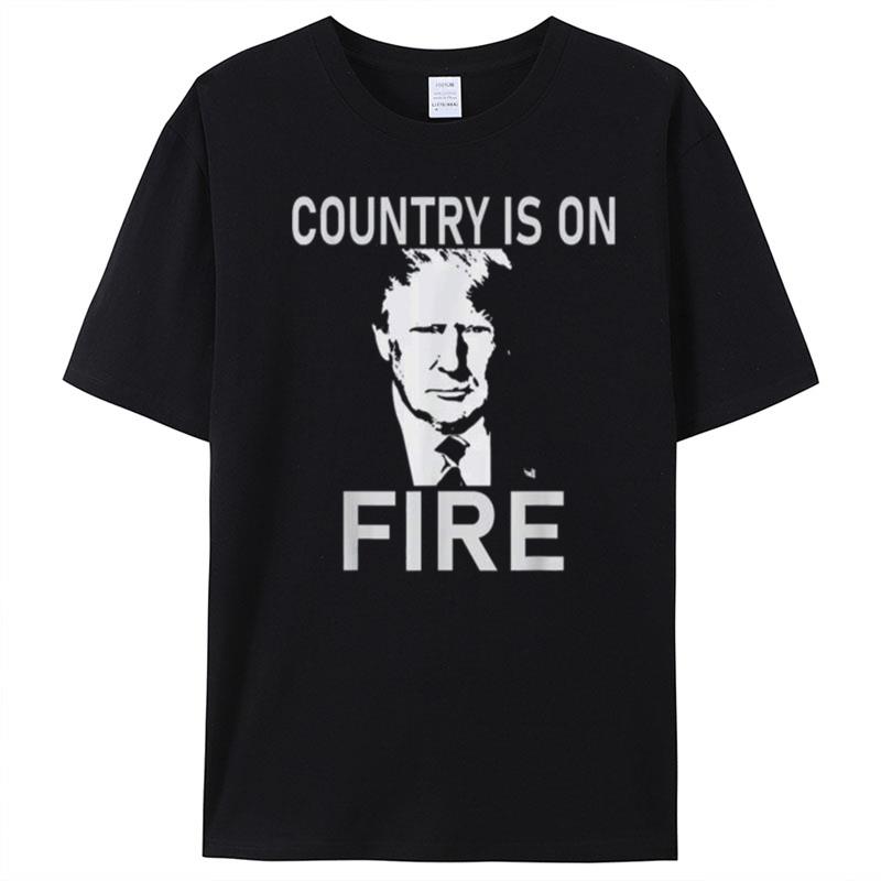 Country Is On Fire Trump Vintage T-Shirt Unisex