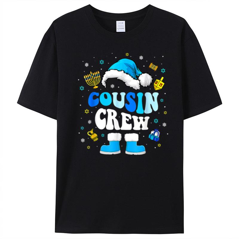 Cousin Crew Hanukkah Family Squad Naughty Matching Santa T-Shirt Unisex