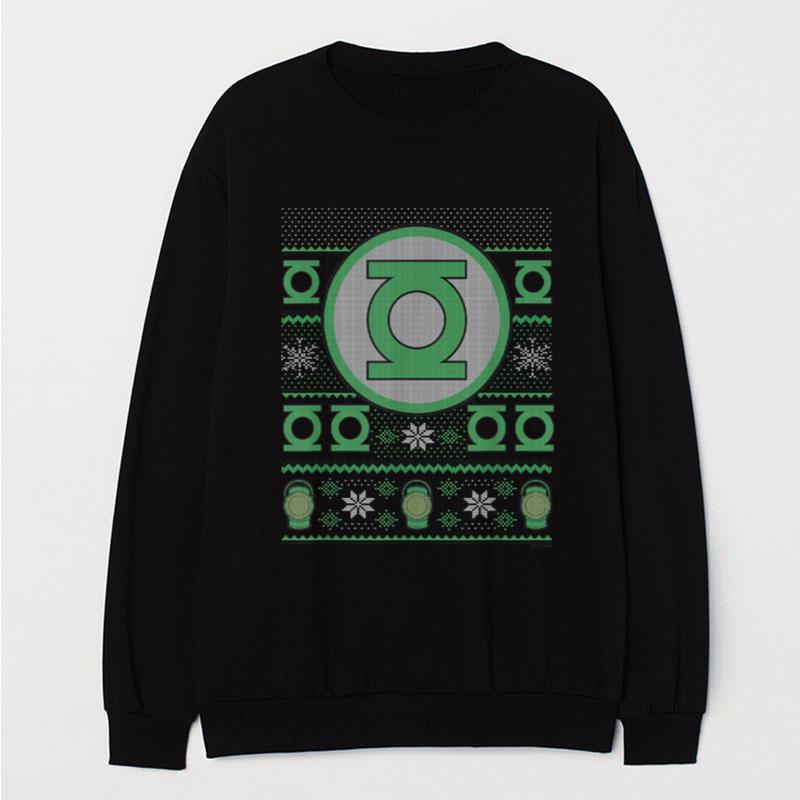 Dc Comics Christmas Green Lantern Logo Ugly Sweater T-Shirt Unisex