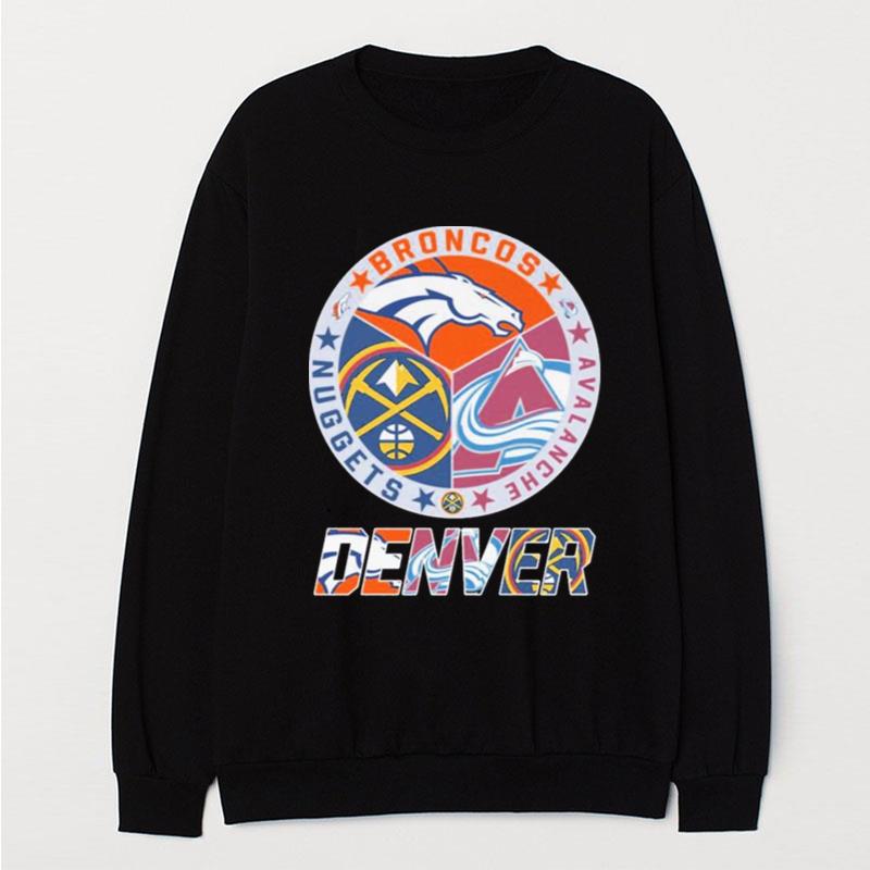 Denver Nugget Denver Broncos And Avalanche Denver Official Logo T-Shirt Unisex