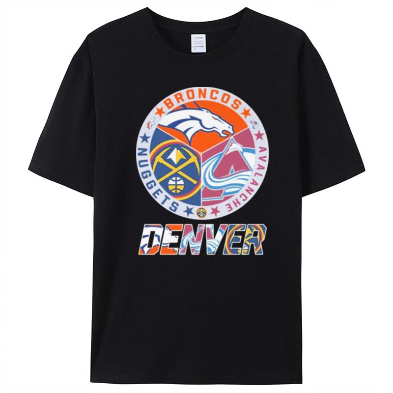 Denver Nugget Denver Broncos And Avalanche Denver Official Logo T-Shirt Unisex