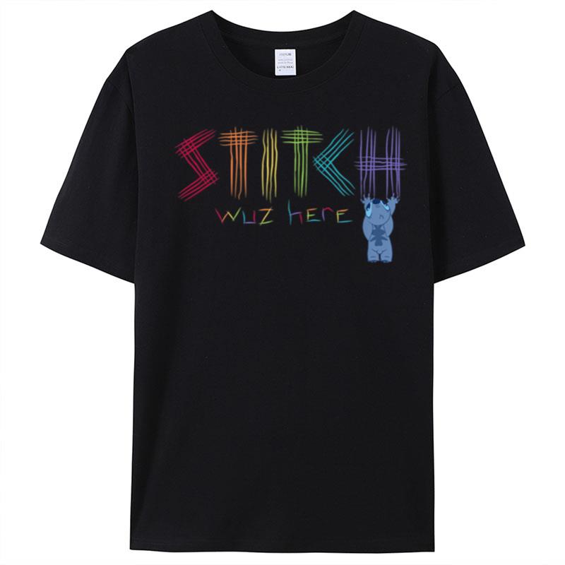 Disney Lilo & Stitch Rainbow Stitch Was Here Pride Scratch T-Shirt Unisex