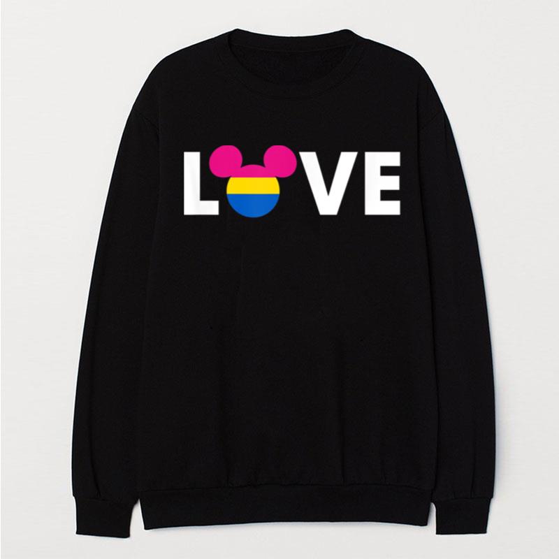 Disney Mickey & Friends Mickey Pansexual Flag Pride Love T-Shirt Unisex