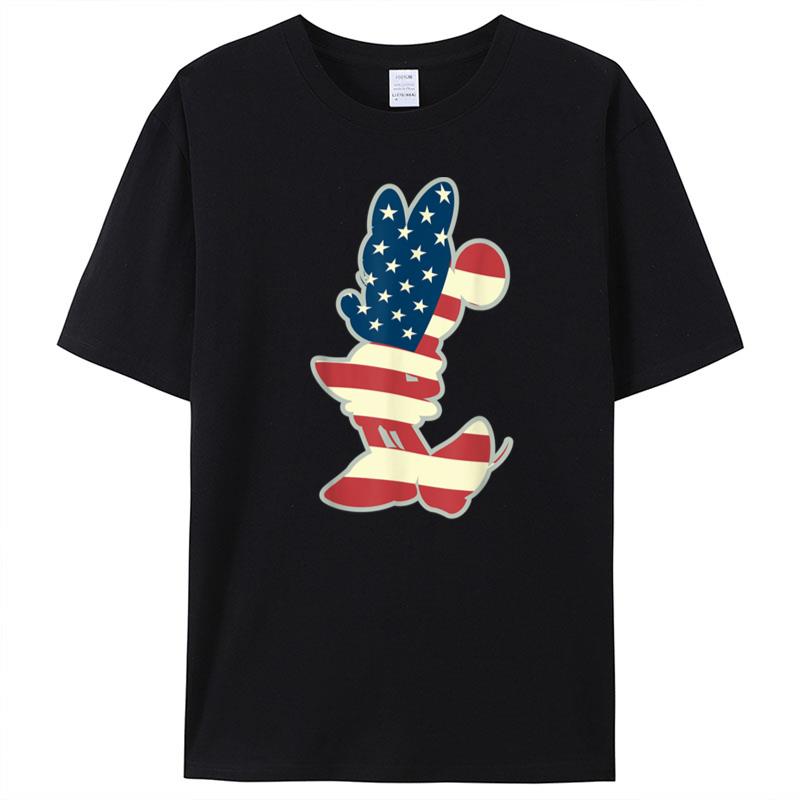 Disney Minnie Mouse American Flag 4Th Of July Silhouette T-Shirt Unisex