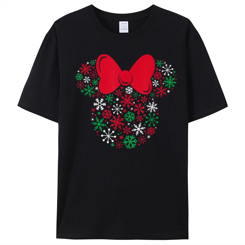 Disney Minnie Mouse Icon Holiday Snowflakes T-Shirt Unisex