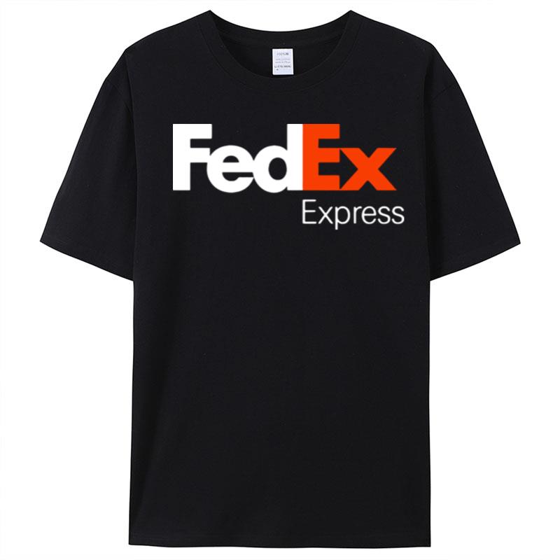 Fedex Express Logo White Orange T-Shirt Unisex